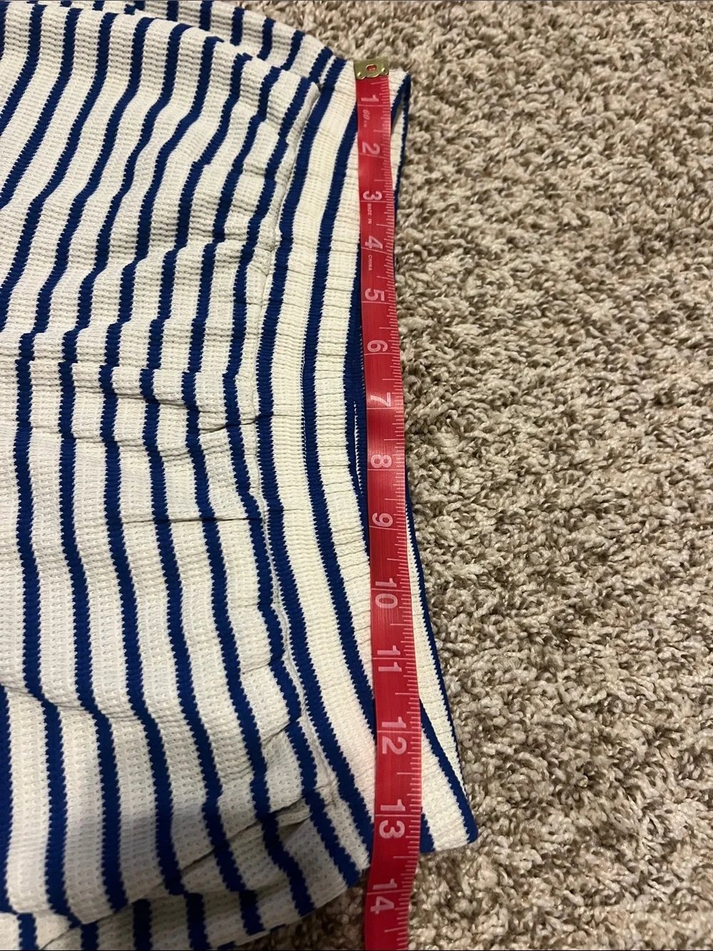 Entro Royal Blue & White Striped Elastic Shorts with Ric Rac Scalloped Hem CUTE! - Picture 2 of 11
